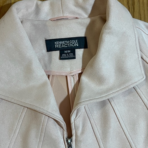 Kenneth Cole faux suede blush pink moto jacket - Size Medium - Picture 2 of 3